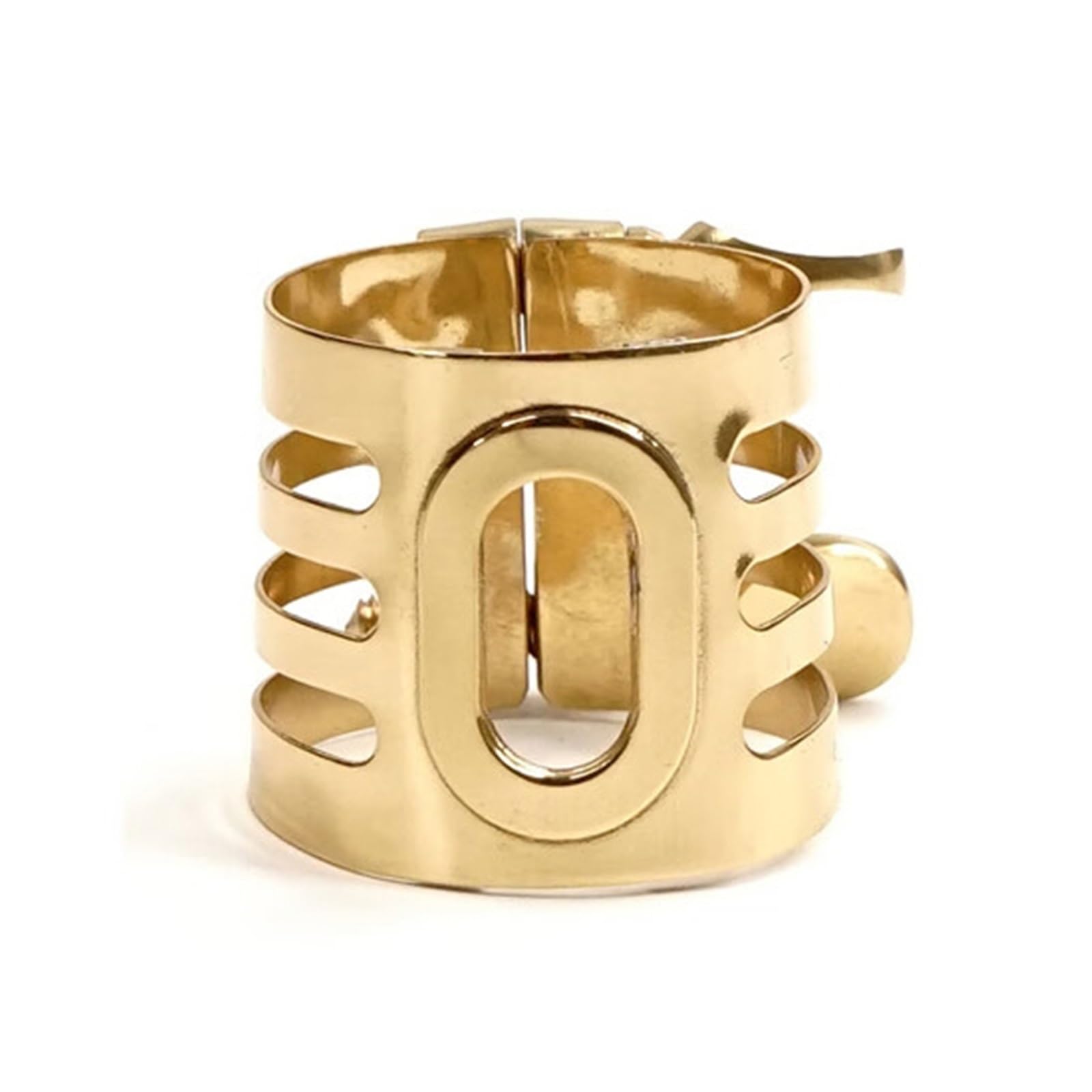 Professionisti accessori per sassofono Morsetto Per Sassofono Contralto In Mi Bemolle Bocchino In Bachelite Morsetto Per Ancia In Metallo Cerchio(Gold-painted)