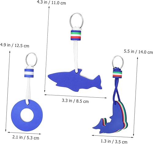 Miniatura 2 de CAXUSD 3 llaveros flotantes para llaves de barco para deportes acuáticos clave para pesca, natación y actividades de surf, Azul, Mediana