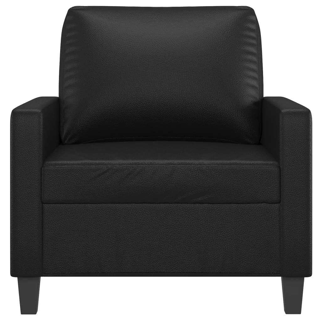 vidaXL Sessel, Sofa Relaxsessel mit gepolstertem Sitz Armlehnen, Fernsehsessel Loungesessel Metallgestell, Polstersessel Ruhesessel für Wohnzimmer, Schwarz Kunstleder