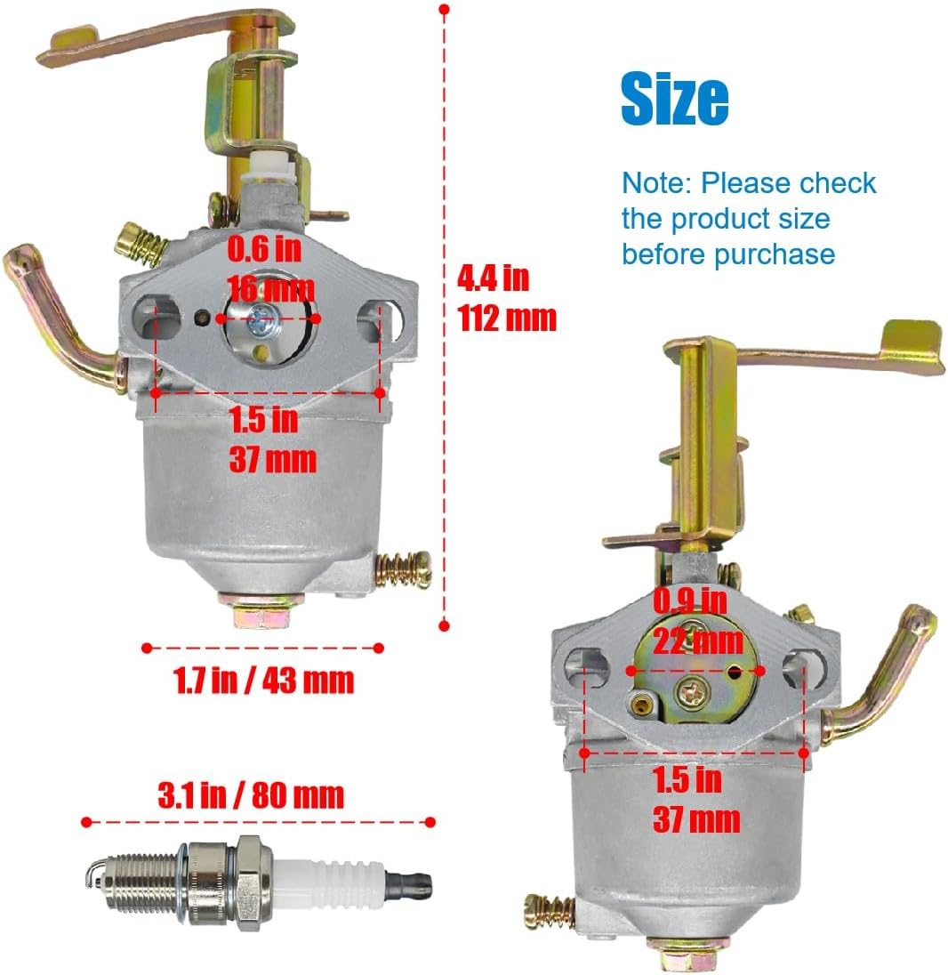 79cc Carburetor Replacement for Predator 98cc 99cc Engine, Carb for Coleman CT100U CC100X Mini Bike SK100 152F 154F 156F Go-Kart with Gaskets Fuel Line Filter Spark Plug