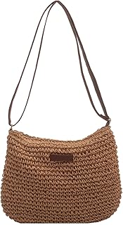 [Yoryu] トートバッグ レディース 編みカゴ ストロー巾着バッグ ストロービーチバッグ 女性用スリングパースハンドバッグ 夏用財布 レディース トートバッグ 休暇 外出 ビーチ ショッピング デート用