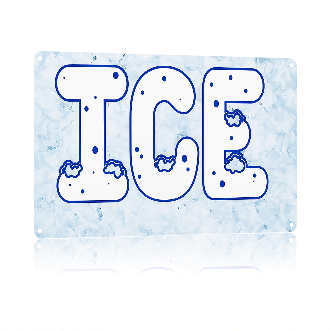 KWQDOZF Funny Metal Signs Posters ICE Sign Wall Art for Yard Outdoor Lawn Garden Home Decor 8X12inch