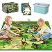 Dinosaur Toys - 12 Realistic Dinosaur Figures, Activity Kids Play Mat & Trees for Creating a Dino World Including T-Rex, Triceratops, etc, Perfect Dinosaur Gifts for Boy & Girl 3,4,5,6,7,8 Years Old