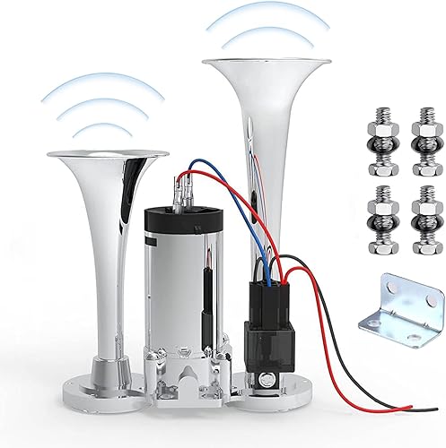 VicDor&HGS Kit de bocinas de aire de tren de camión 12 V 600 dB más fuerte eléctrico tren bocina para camión con compresor para camión barco tren