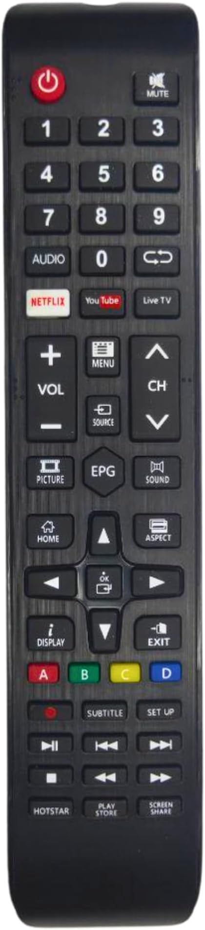 Remote Control for Cemex, Treeview, Eairtec & Wisdom LCD LED Smart Universal TV Remote with Netflix & YouTube (Black, CEMEX NET You/Smart Cloud Led Tv) (Match Old Remote Before Buying)