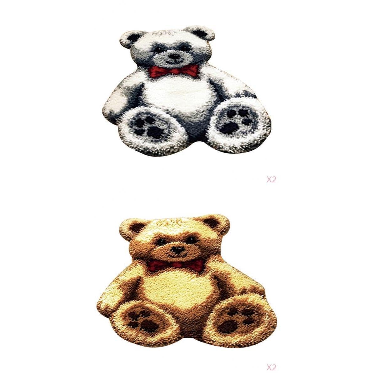 4 Sets Toy Bear Latch Hook Kits Rugs Cushion Crafts Embroidery for Beginners-image-38