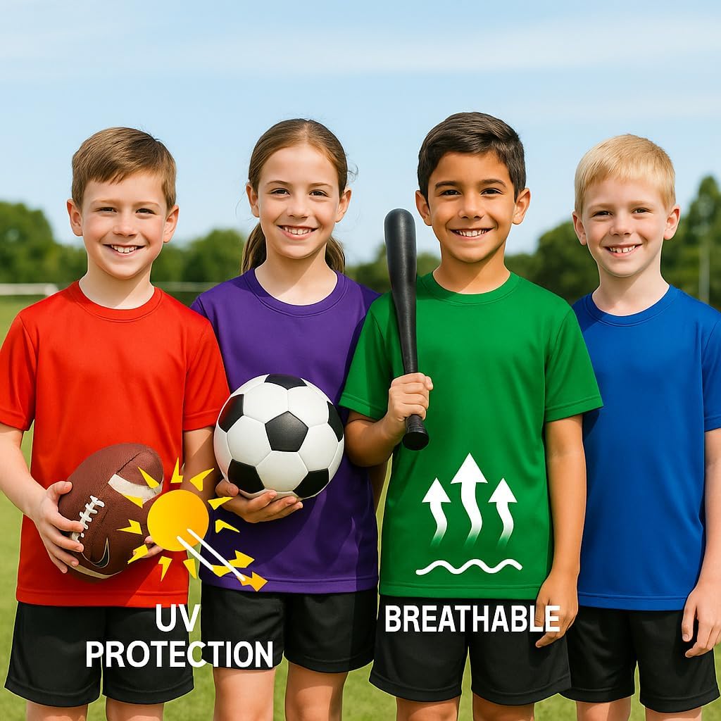 Opna Youth Boys Dri Fit Athletic T Shirts for Boys & Girls Sports Undershirt – Youth & Teen Sizes - Image 2
