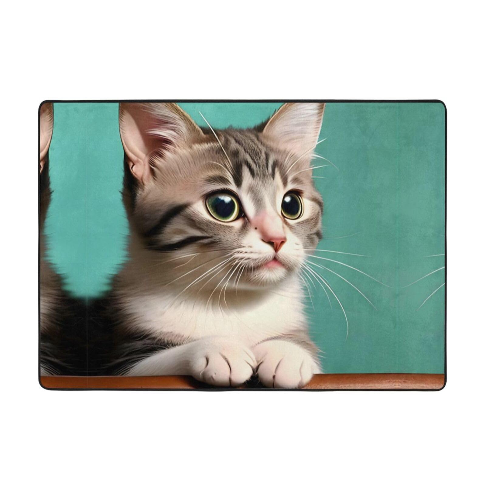 Tapis de sol chat curieux pour chambre enfant HYTTER doux et moelleux
