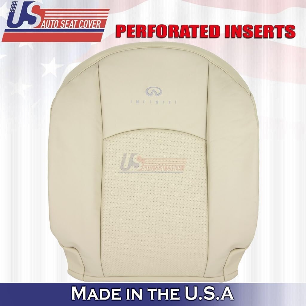 2005 to 2008 fits Infiniti FX35 Driver & Passenger Tops Leather Seat Cover Tan