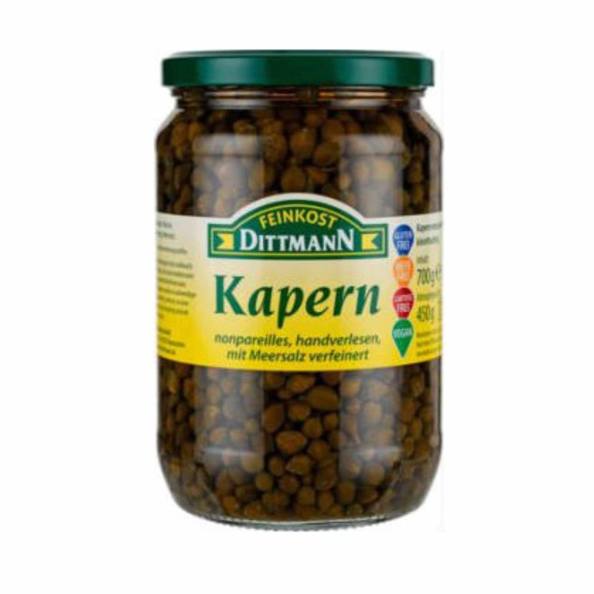 usy Bundle für Feinkost Dittmann Kapern Capotes kleinfruchtig 3er Pack (3x720ml Glas) + usy Block