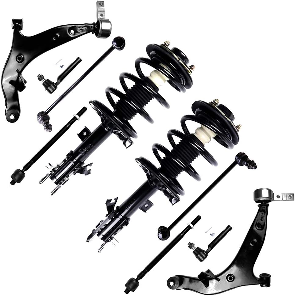 ROADFAR Suspension kit 10pcs Struts Suspension kit Front Strut Spring Assembly Control Arm and Ball Joint Assembly Stabilizer Bar Link Kit Tie Rod End Fit For 2004-2009 for Nissan Quest