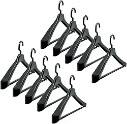 Sufe - Cabide de Terno Anatômico Giratório Preto - 10 unidades