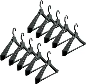 Cabide de Terno Anatômico Giratório Preto - 10 unidades