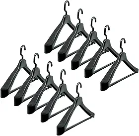 Sufe - Cabide de Terno Anatômico Giratório Preto - 10 unidades