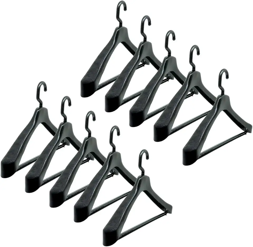 Cabide de Terno Anatômico Giratório Preto - 10 unidades