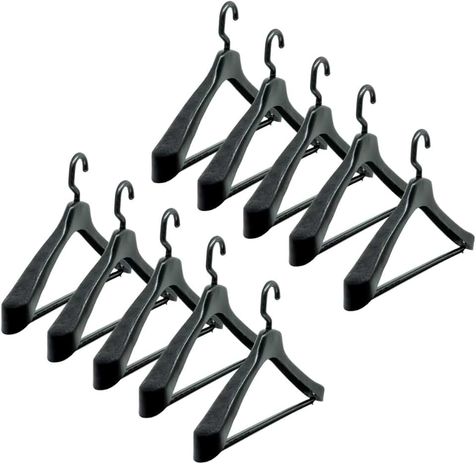 Sufe - Cabide de Terno Anatômico Giratório Preto - 10 unidades