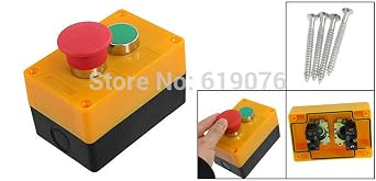 AC 240V 400V Red Mushroom Green Flat Momentary Push Button Switch Station
