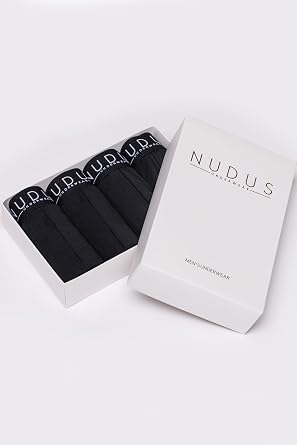NUDUS Premium Bamboo Rayon Underwear for Men 4-Pack Luxury Gift Box Ultra Soft & Breathable Low Rise Sexy Undies with Fly