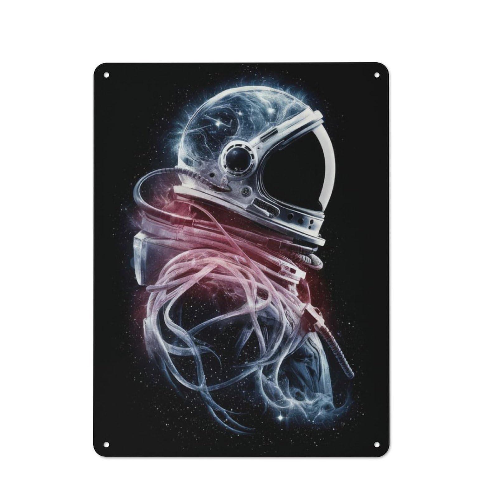 Junmoney Astronaut In Space For Garden Room Or Summerhouse, Retro Metal Sign 40X30cm, For Metal Sign Collectors, For Vintage Wall Decor Fans