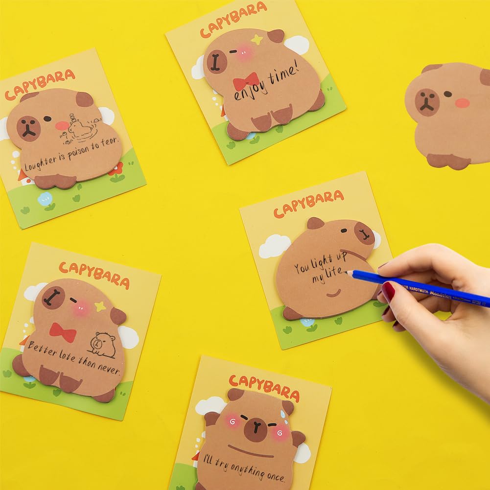 240Pcs Capybara Sticky Notes, Kawaii Shy Little Capybara Sticky Tabs, Self-Stick Pads, Cute Memo Notes - Image 4