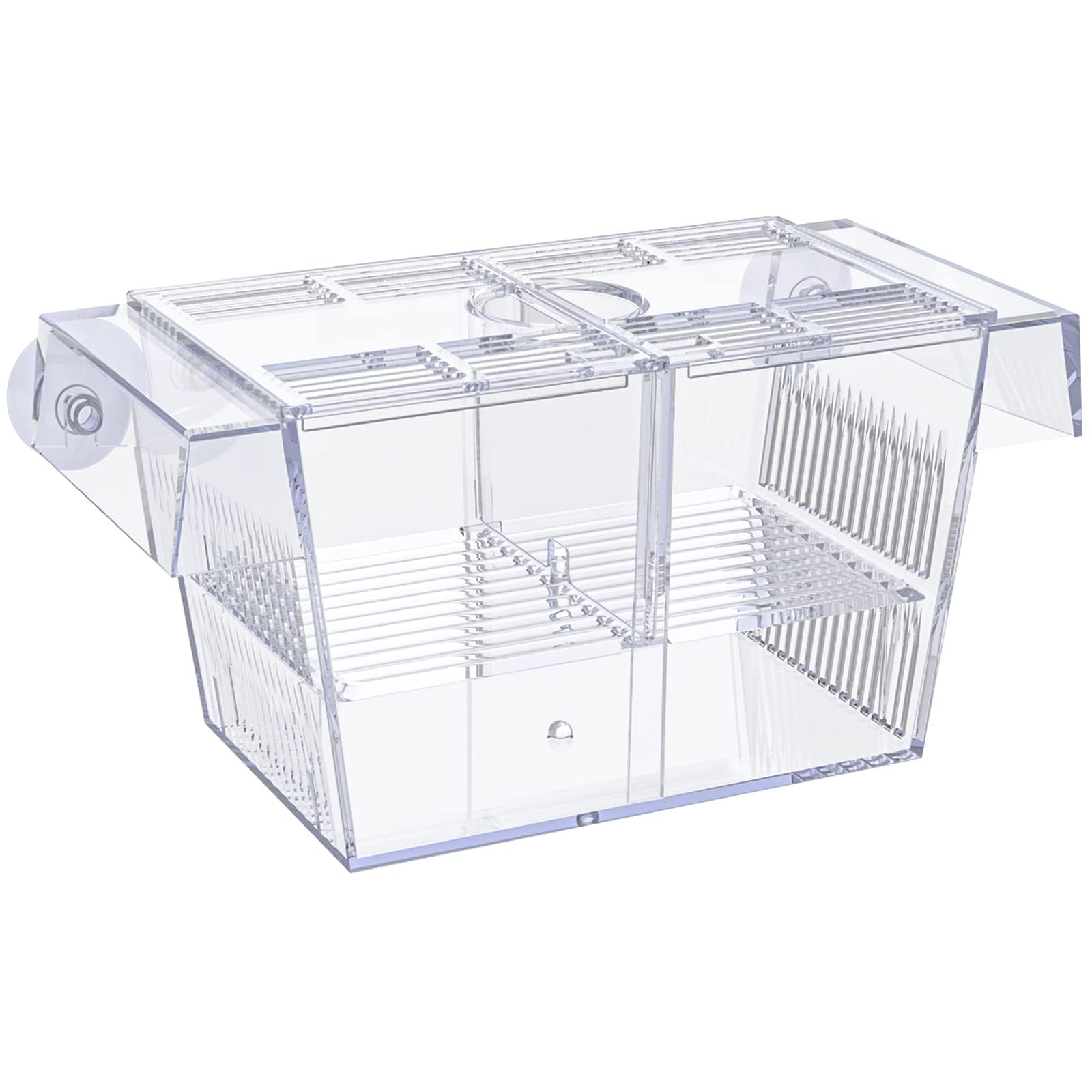 Pawfly Aquarium Fish Breeding Box Acrylic Hatchery Incubator Tank with Suction Cups Medium Isolation Box for Baby Fish