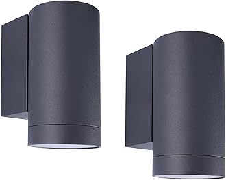 Klighten2 pcs Outdoor Wall Lights IP65, Outside Down Lights, Exterior Wall Lighting Aluminum Modern Wall Lamp for Garden Entrance Terraces, Socket GU10, Bulbs not Included, Anthracite