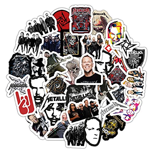 Image of Heavy Metal Band Stickers for Adults, 36 Pieces of Strong Adhesive and Waterproof Stickers for Laptop, Decals for Teens Aesthetic and Guitar Decals, Gifts for Women & Men