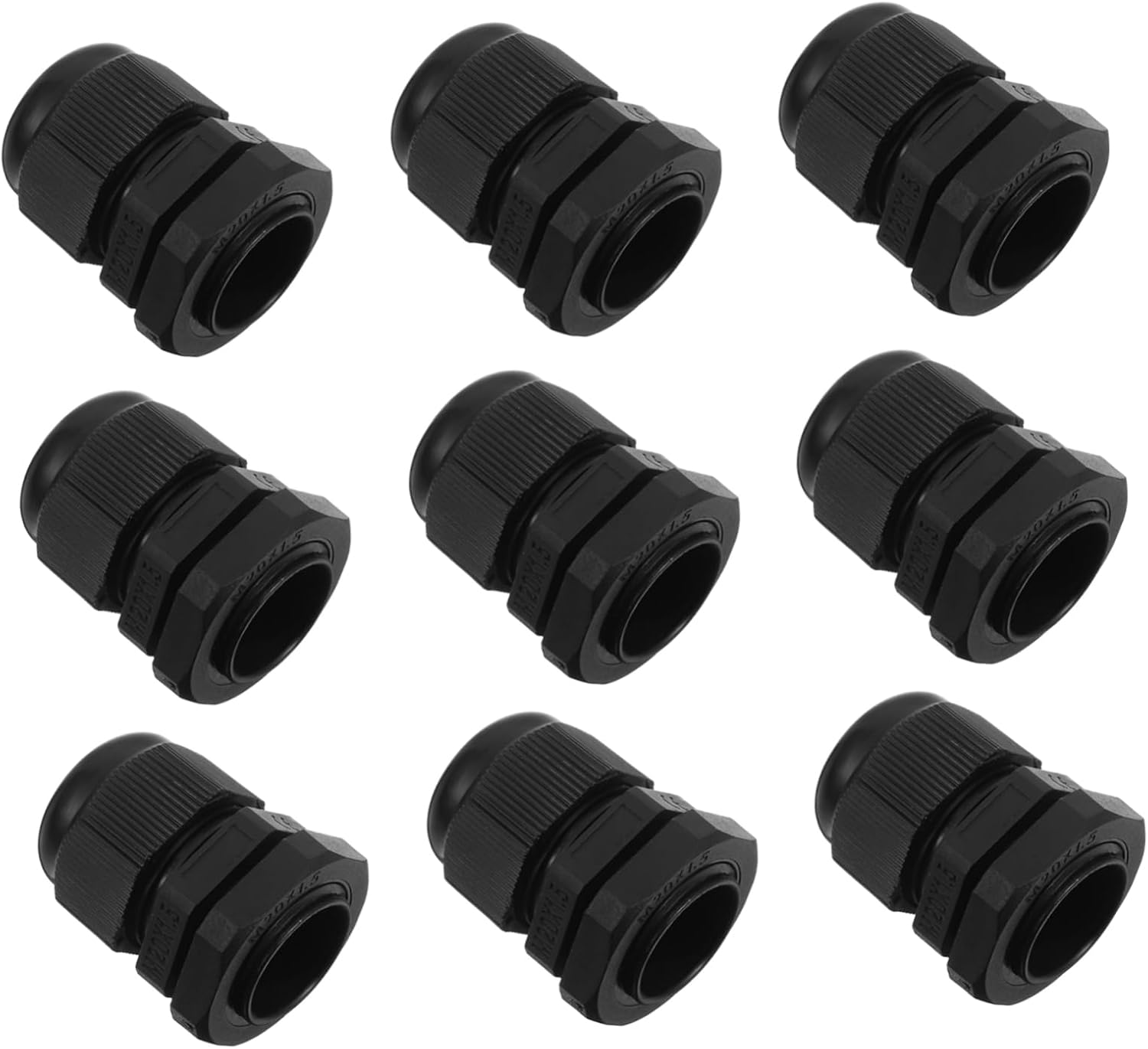 M20×1.5 Nylon Cable Glands Waterproof IP68 Connectors, 10 Pack