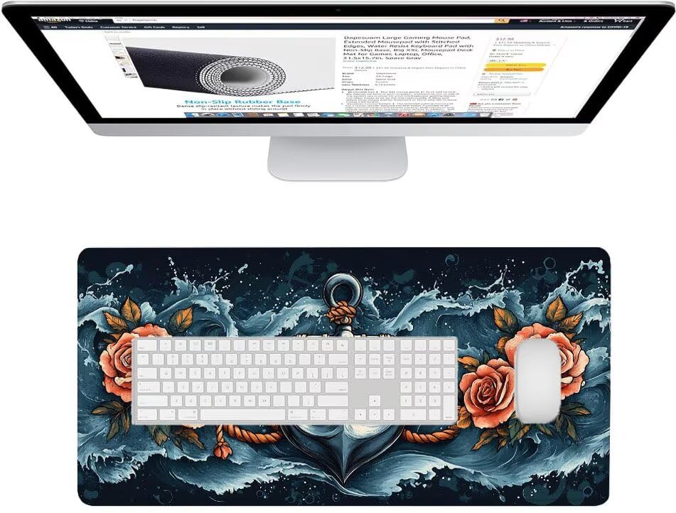 Desk mat imperméable grand format résistant pour stabiliser le clavier d'ordinateur - 3