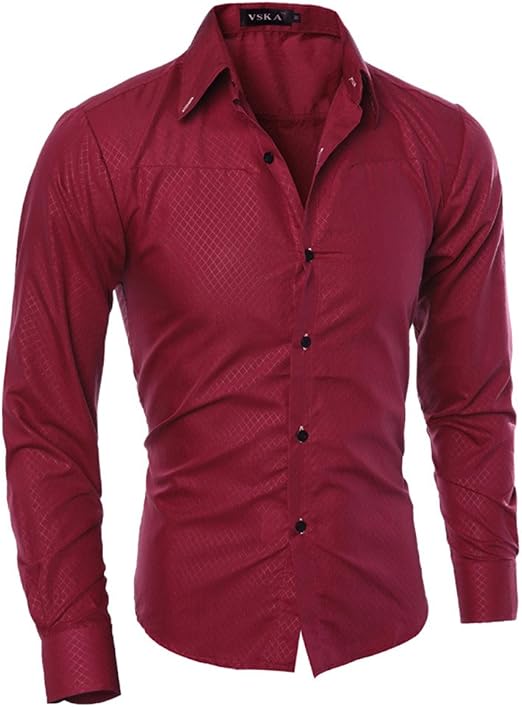 Men Casual Male Shirts Slim Fit 
