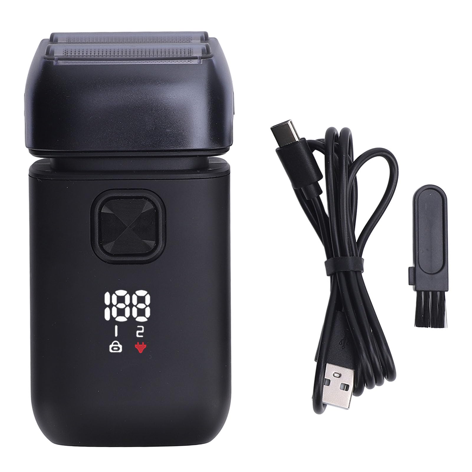 Rasoio barba elettrico professionale per uomini, rasoio per testa calva galleggiante con display LCD per una rasatura rapida