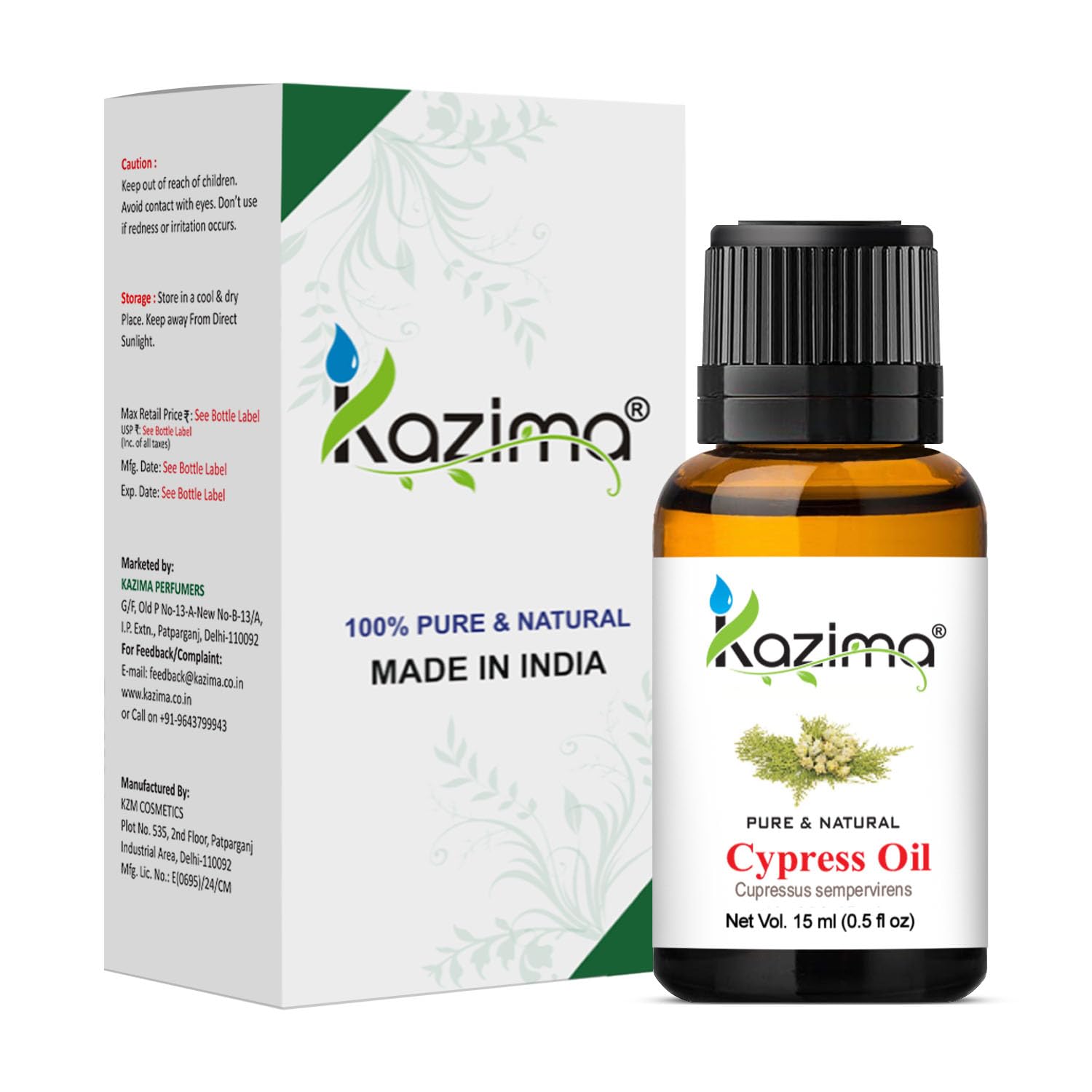 KAZIMA Cypress Essential Oil - 100% Pure Natural & Undiluted For Skin care & Hair (15ml)-image-17
