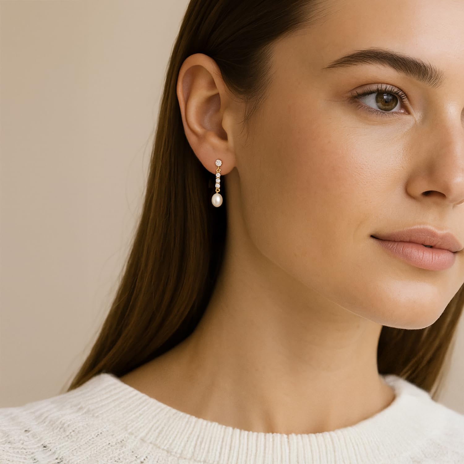 CARISSIMA Damen-Ohrhänger 9 Karat 375 Gelbgold perlmutt und CZ Drop 1.58.7199