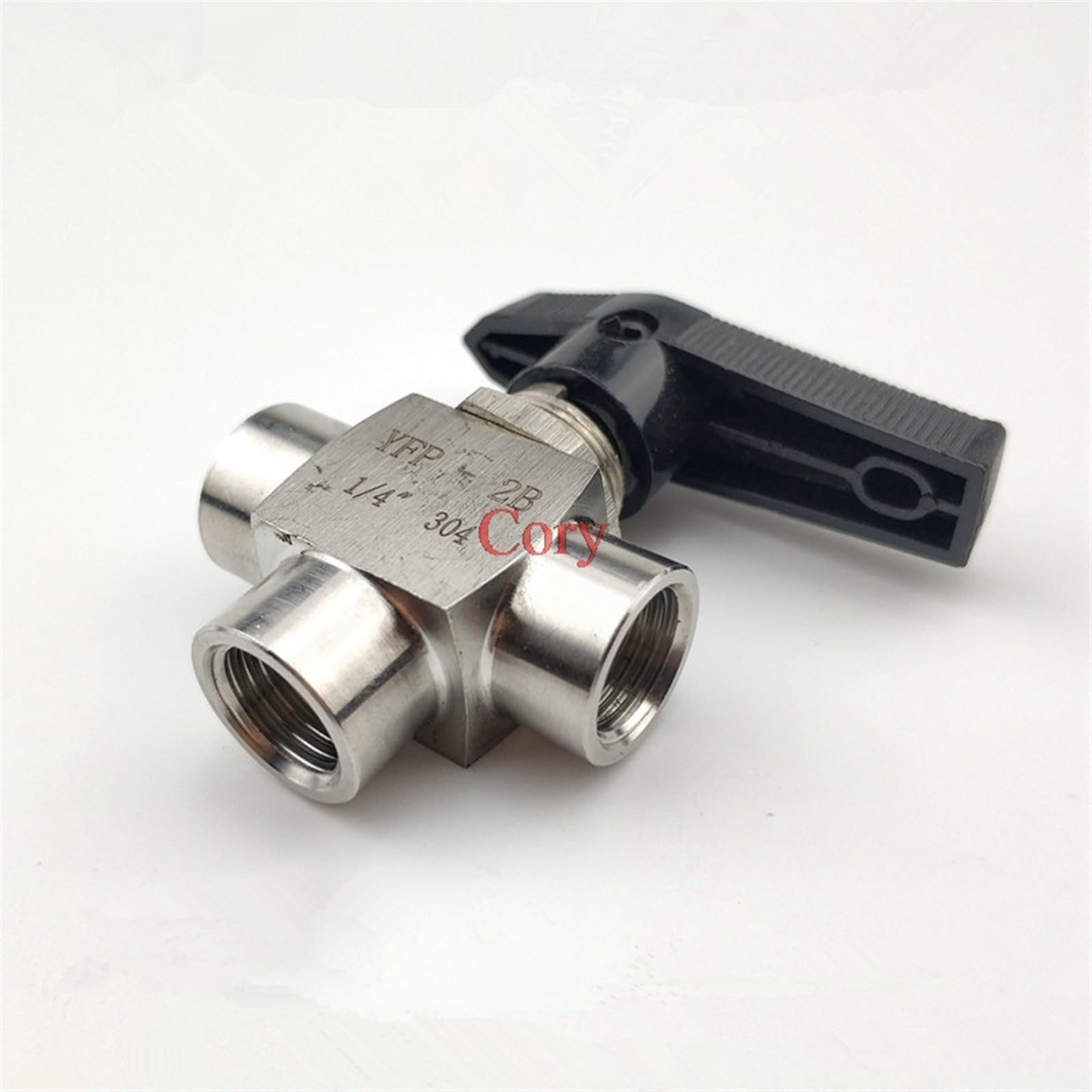 Válvula de Bola de Tres vías, Rosca Hembra G1/8", G1/4", G3/8", G1/2", G3/4", BSP, Acero Inoxidable 304, Alta presión y Temperatura.(0.25 Inch)
