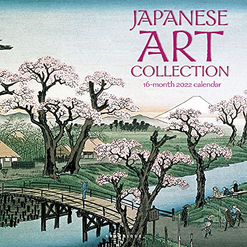Graphique Japanese Art Collection Wall Calendar, 16-Month 2022 Calendar, 12”x12” w 3 Languages, 4-Month Preview & Marked Holidays
