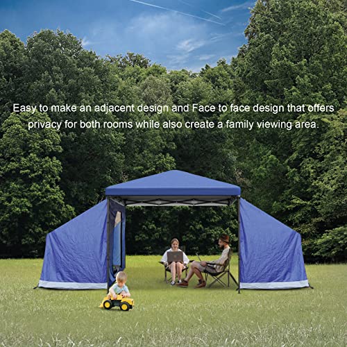 KAMPKEEPER Side Tent,Camping Tent for 10\' x 10\' Pop Up Canopy, Easy Set Up Gazebo,Compatible with 10\' Wide Canopy Tents(Blue)