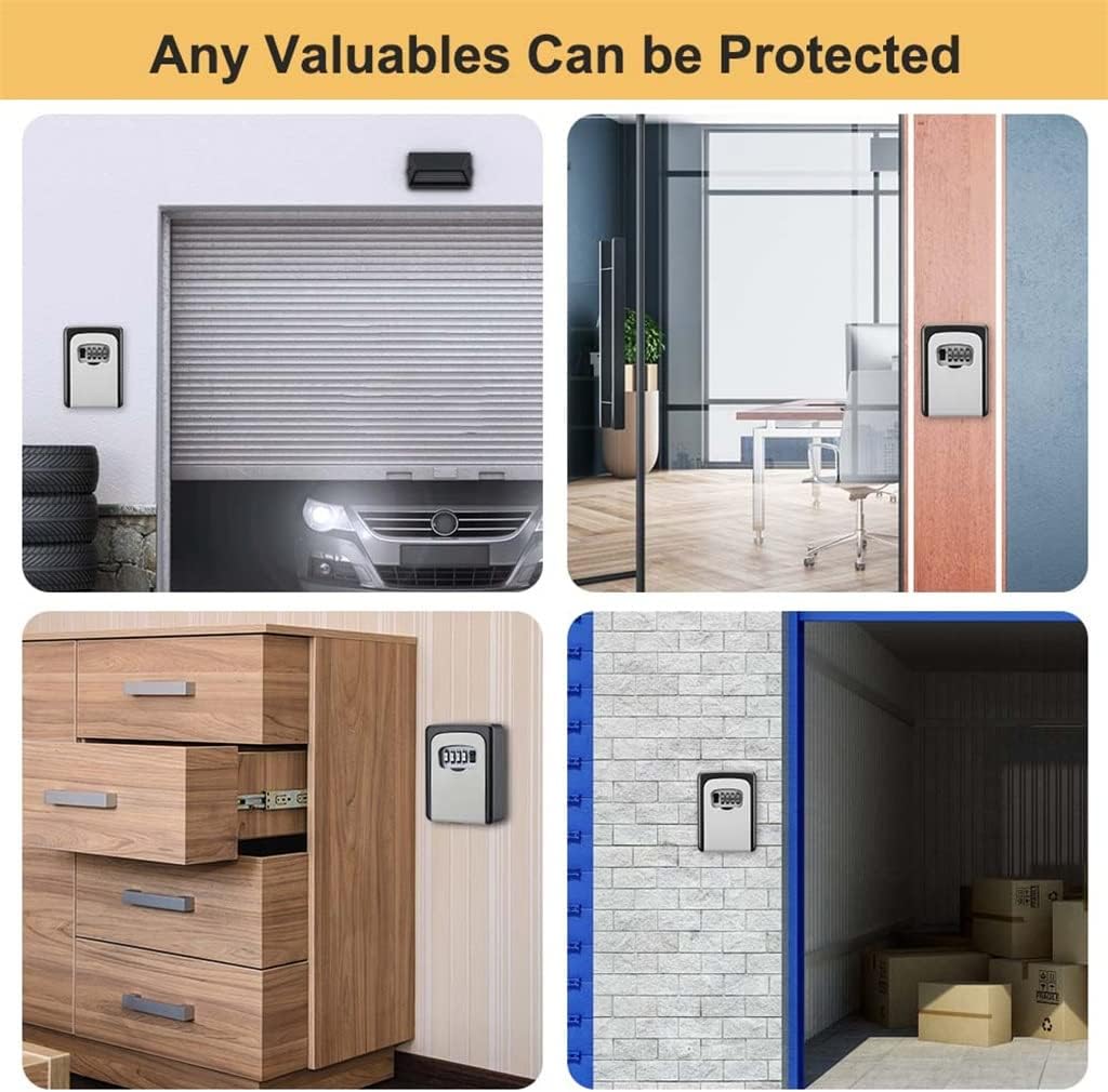 JSEIAJB Sectyme Key Lock Box 4 Digit Combination Password Storage Security Indoor Outdoor Safe