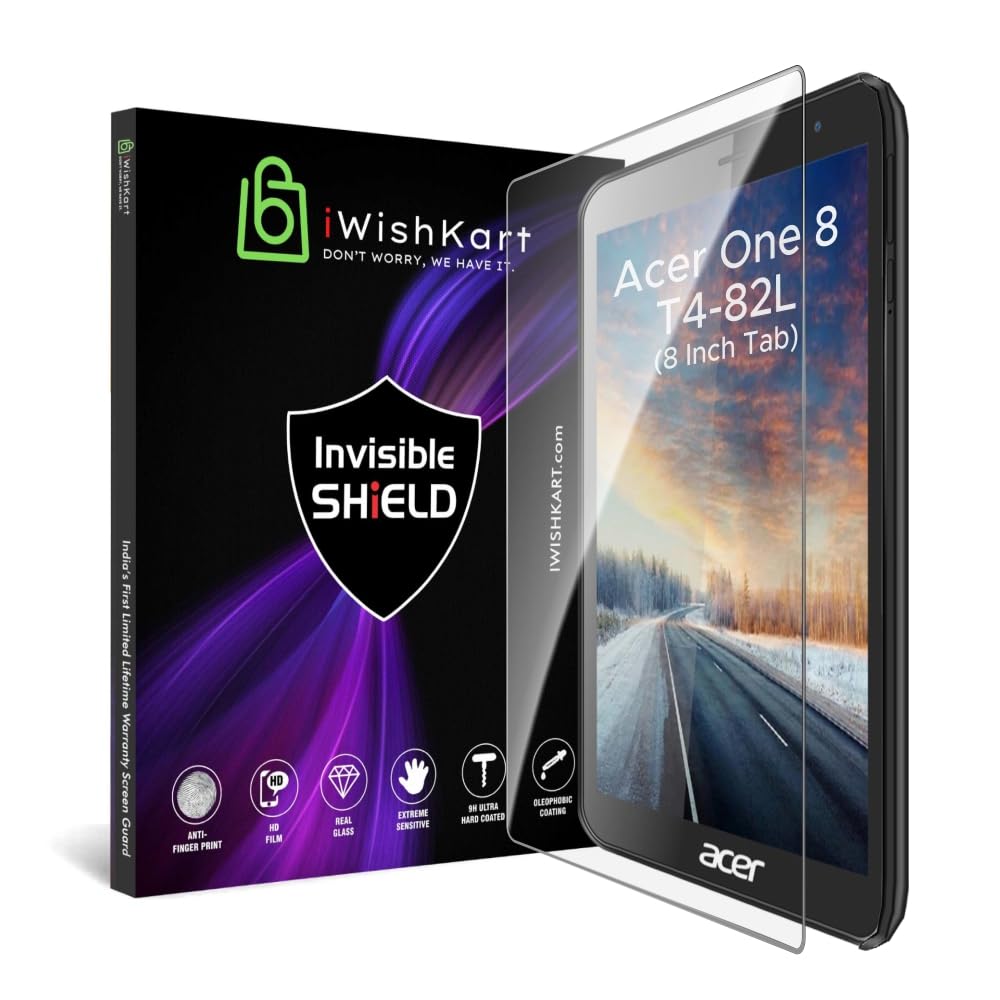 iWishKart® Acer One 8 T4-82L 8 Inch Tab Tempered Glass Screen Protector Guard Full Screen Coverage Edge to Edge with Easy Installation kit | Anti-Scratch & Smudge Proof | Premium 8" (One8)-image-40