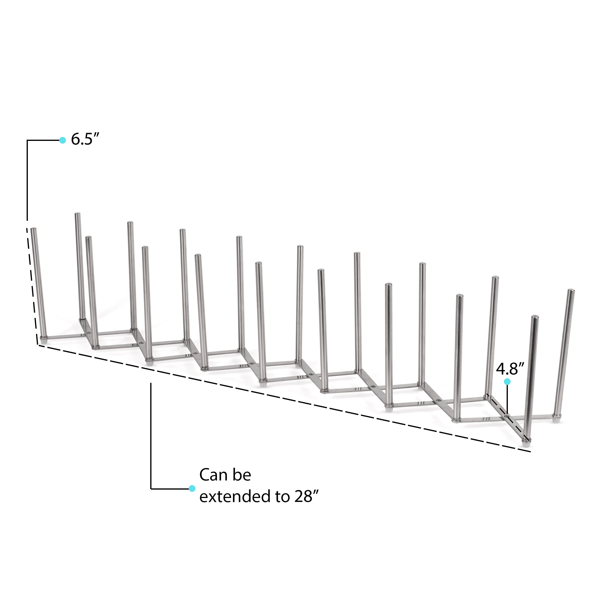 brightmaison BGT Stal Pots and Pans Organizer for Cabinet, Pot Lid & Plate Holder Adjustable Kitchen Organization Unit Stainless Steel 8 sectional