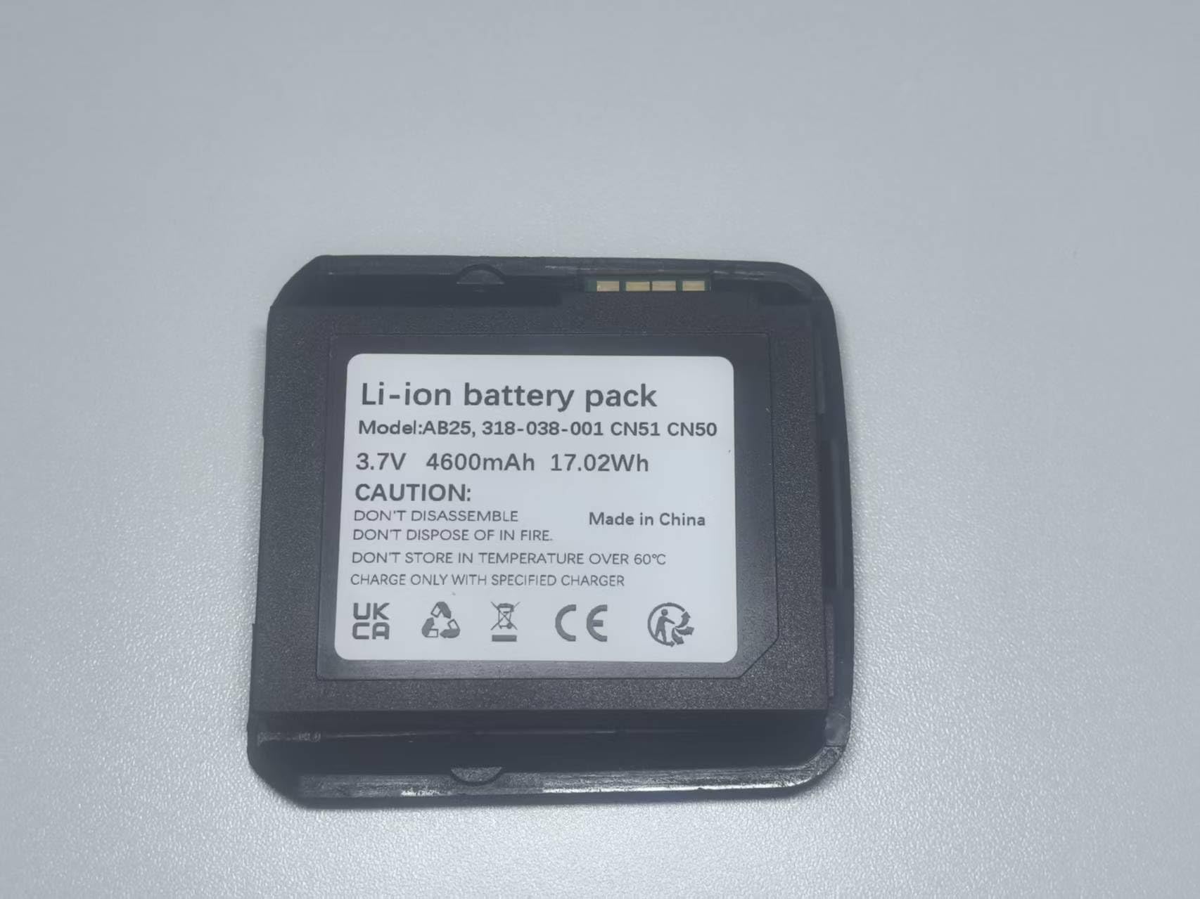 Batteria di ricambio per scanner di codici a barre Intermec CN50 e CN51, 4600 mAh, 17,02 Wh, sostituisce AB24, AB25 e 318-038-001