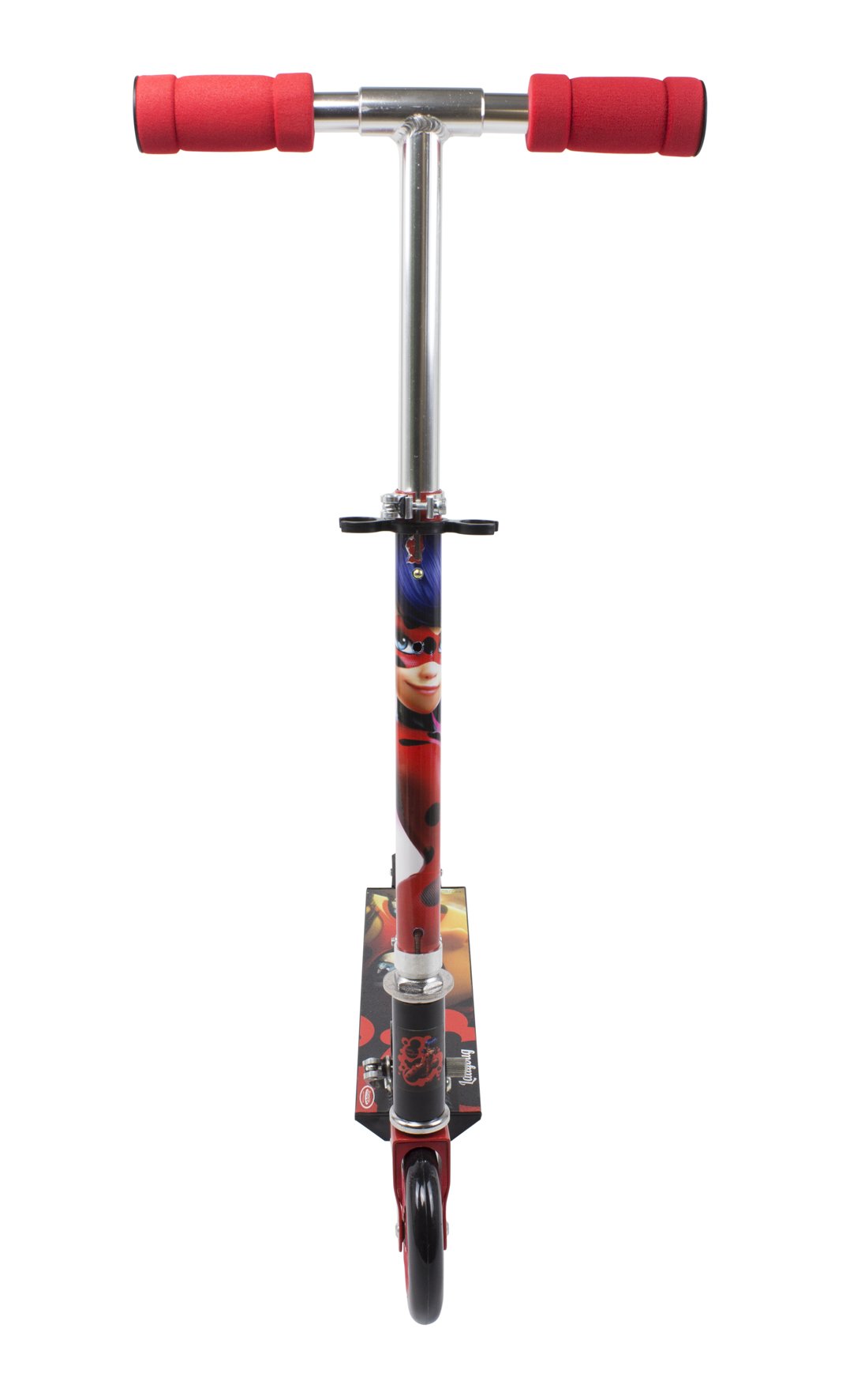 Trottinette Pliable 2 Roues Miraculous Ladybug – Enfant Dès 5 Ans, Guidon Réglable 3 Positions, Plateau Antidérapant Avec Motif Super-Héros, Poignées Mousse EVA Confortables
