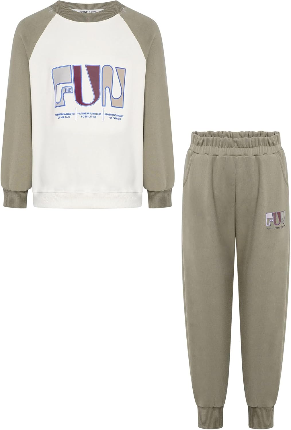 TTAO Kids Boys 2 Piece Fall Outfit Long Sleeve Sweatshirts Tops and Jogger Sweatpants Tracksuit Set