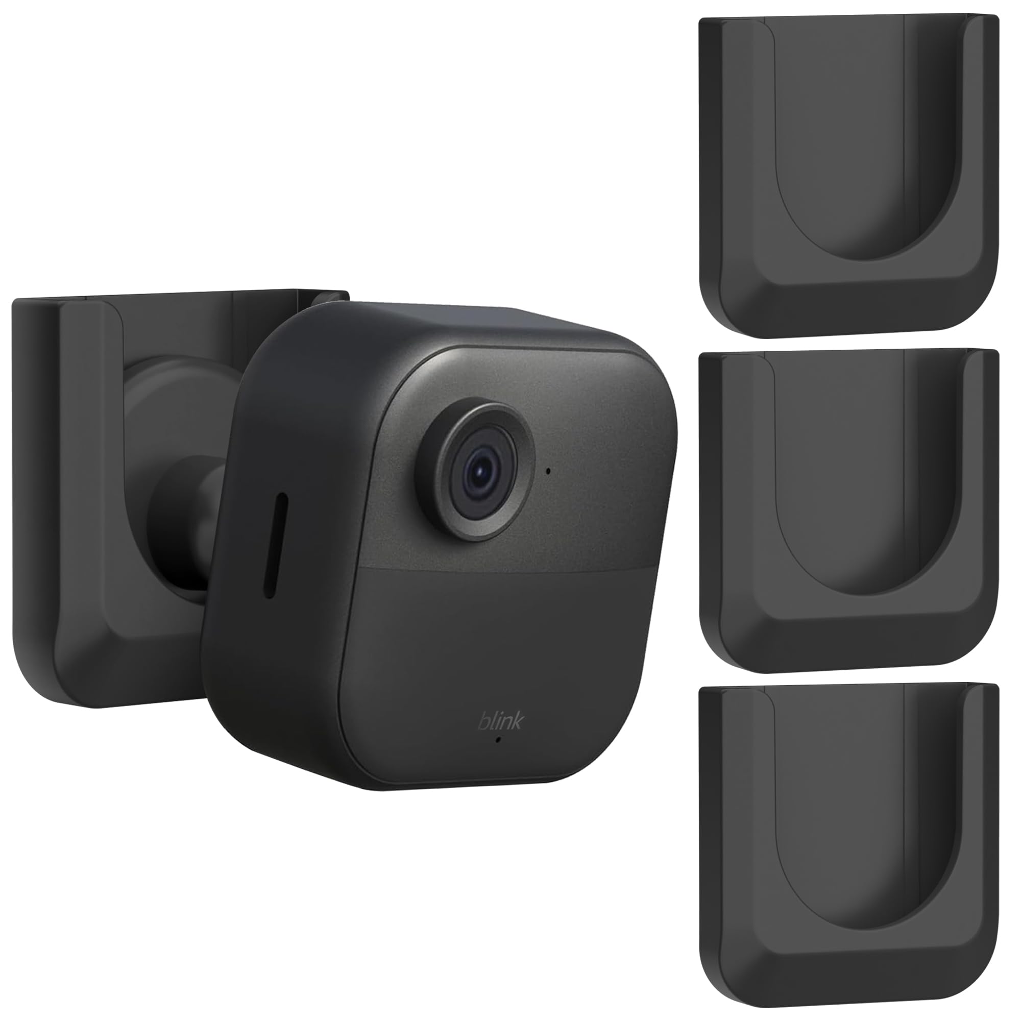 Blink Camera Adhesive Wall Mount Bracket for Blink Outdoor 4/Outdoor 2K+, Strong Adhesive Durable Camera Mount Stand for Blink Camera, No Drill, No Screws Black-3PCS
