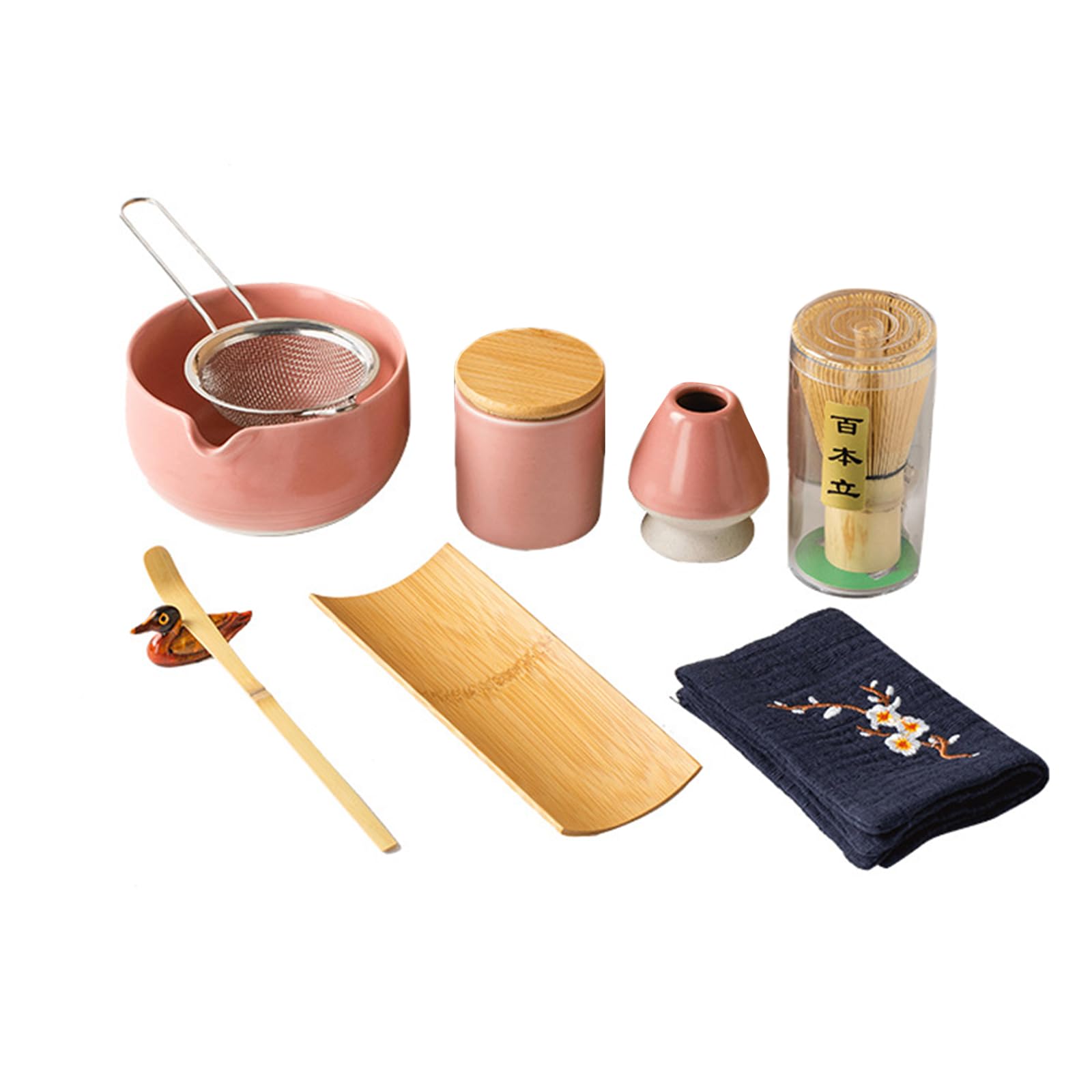 9 Matcha Set, Keramik Zeremonie mit Schüssel, Teller, Löffel, Küchenutensilien, die als Ausrüstung dienen