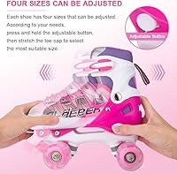 Vista 6 de Sowume Patines en línea ajustables para niñas y mujeres, todas las 8 ruedas de los patines de niña brillan, iluminación segura y divertida