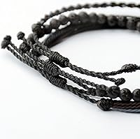 Vista 12 de Handmade Natural Stone Beaded Healing Bracelet Gift for Men Adjustable Rope String Bracelet