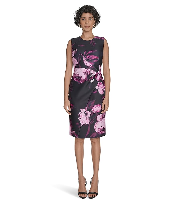 Calvin Klein Scuba Floral Sheath Women's Dress Magic Magenta : 10 Calvin Klein Scuba Floral Sheath Women's Dress Magic Magenta : 10