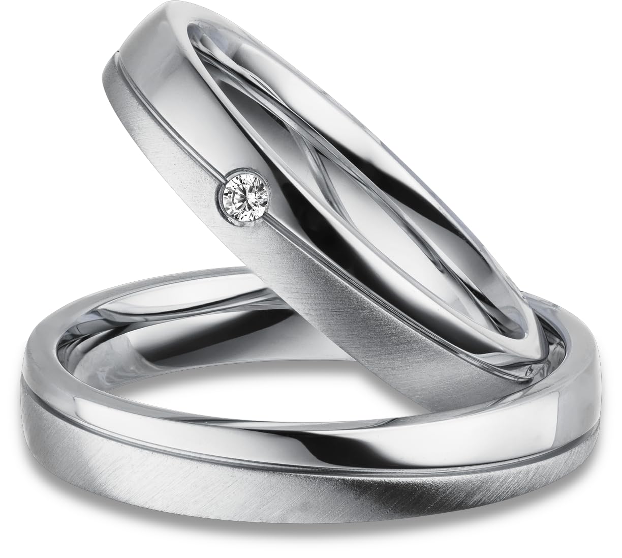 Kolibri Rings - Freundschaftsringe Silber 925 Paarpreis Massiv Nickelfrei Zirkonia Stein Trauringe Eheringe Partnerringe 100% Made in Germany- Inkl. Gratis Etui + Gravur