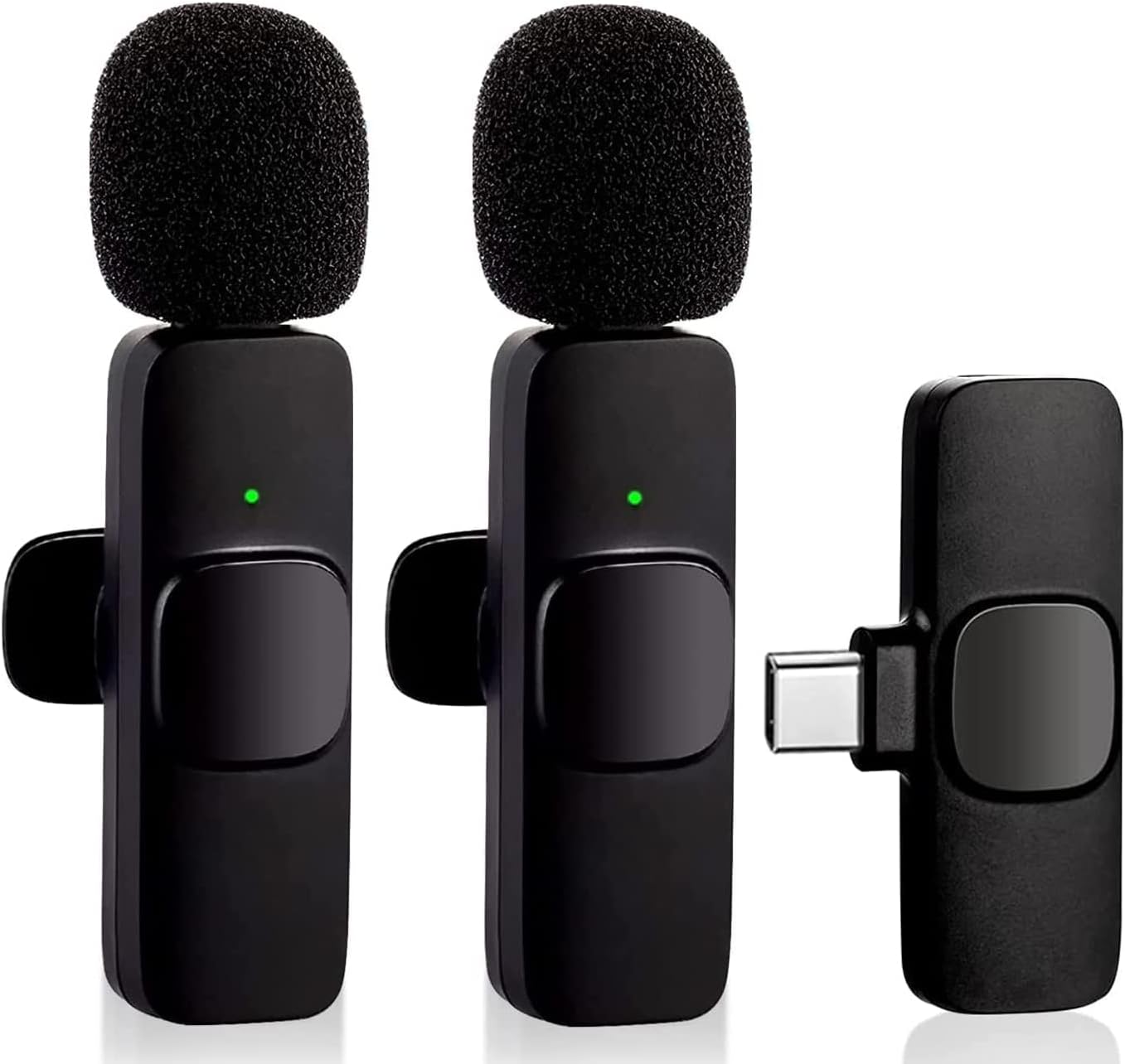 Wireless Lavalier Microphone for Phone , Dual Wireless Microphone for Video Recording, Live