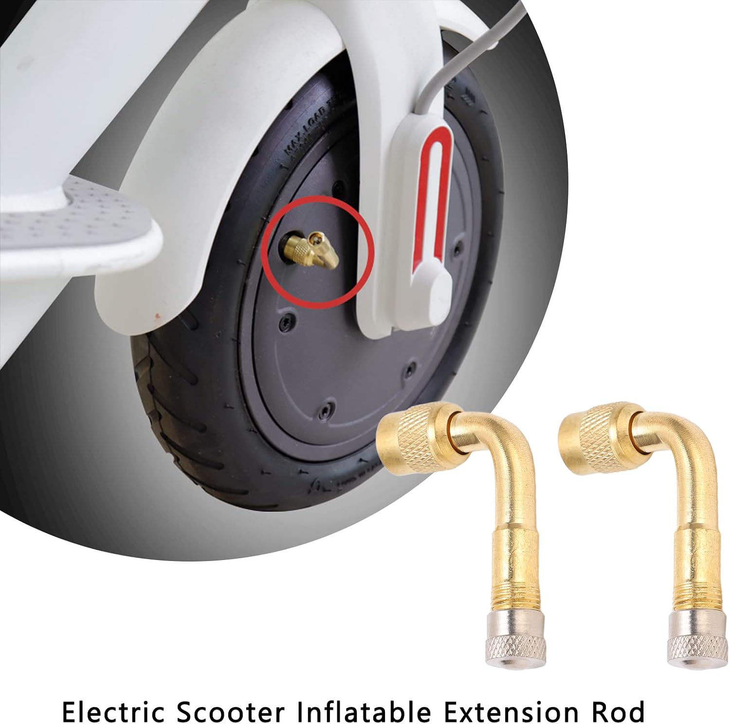 90 Degree Tyre Valve Extension, Portable Tire Valve Extension Convenient and Efficient Brass Air Tyre Extension Valve Adapter Suitable for Motorcycle and Scooter